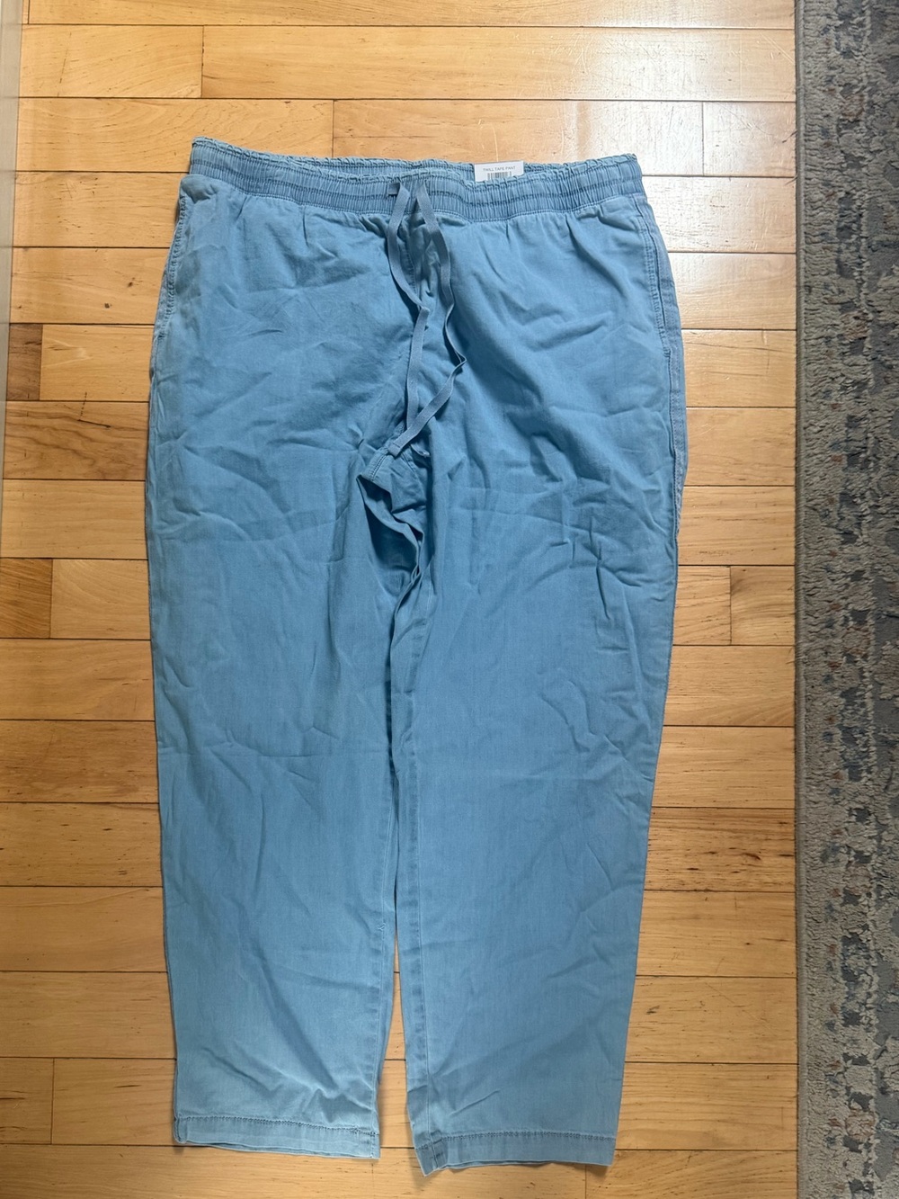 Style and co women’s pull on mid rise straight fit twill tape Pants Blue size XL